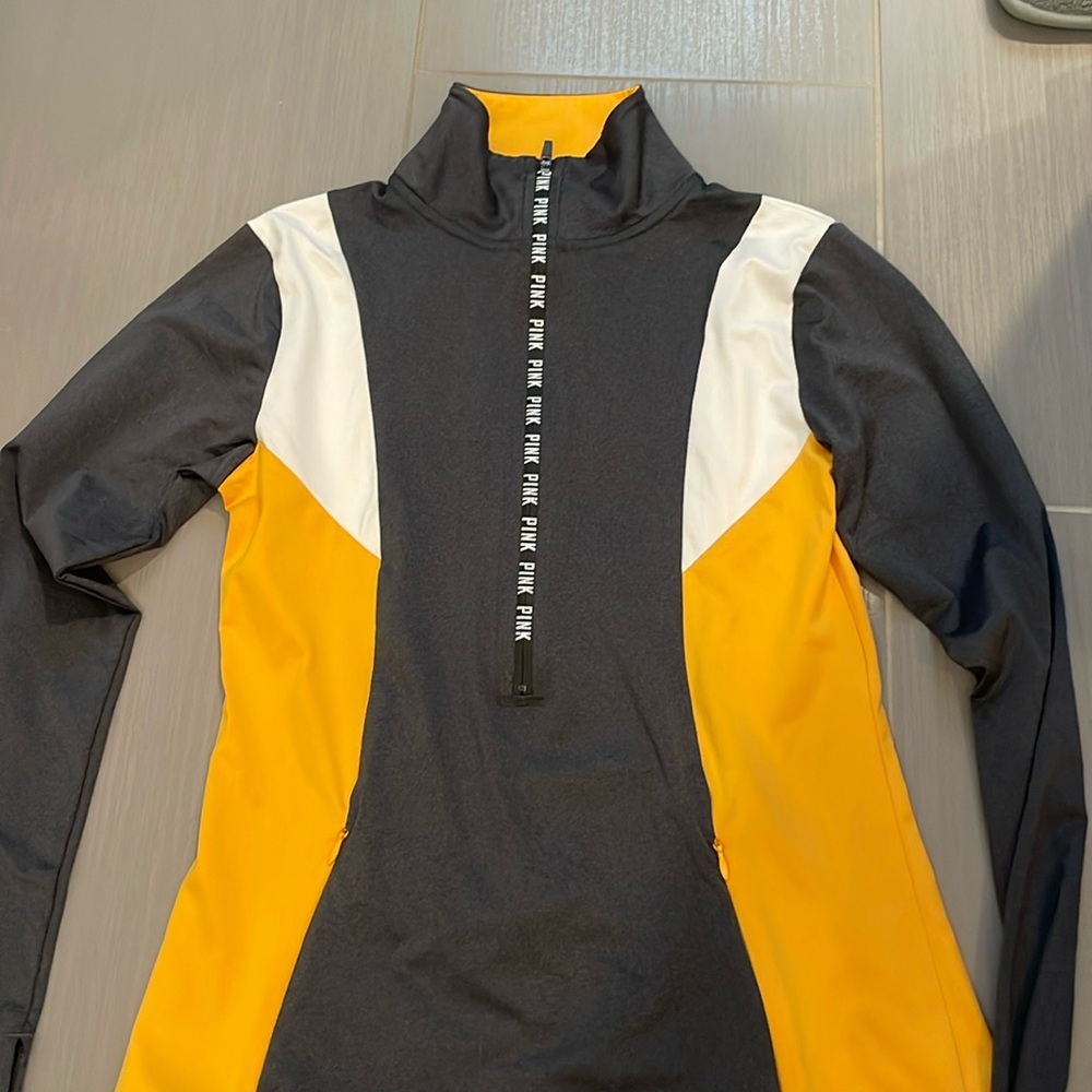 Pink half zip dry fit